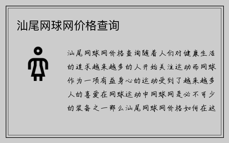 汕尾网球网价格查询