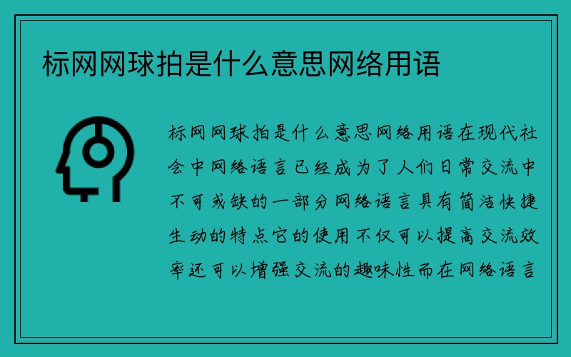 标网网球拍是什么意思网络用语