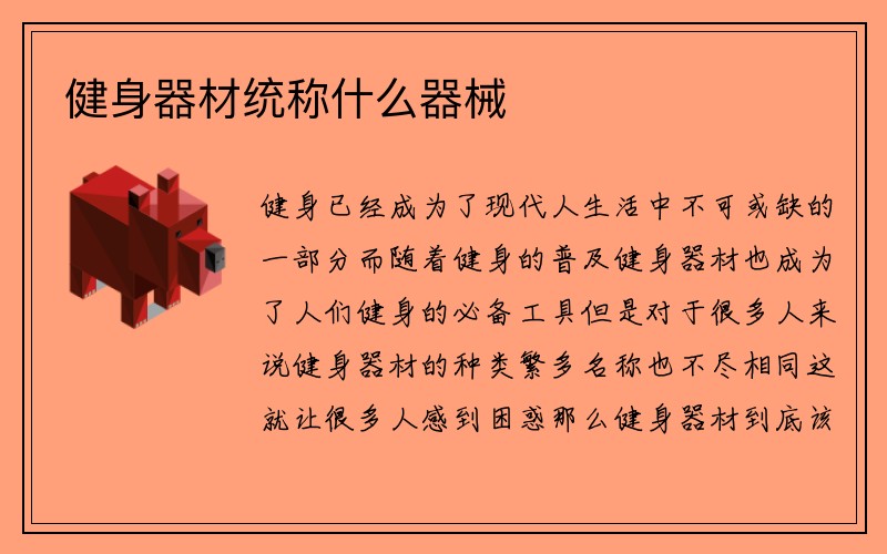 健身器材统称什么器械