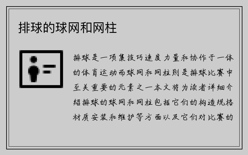 排球的球网和网柱