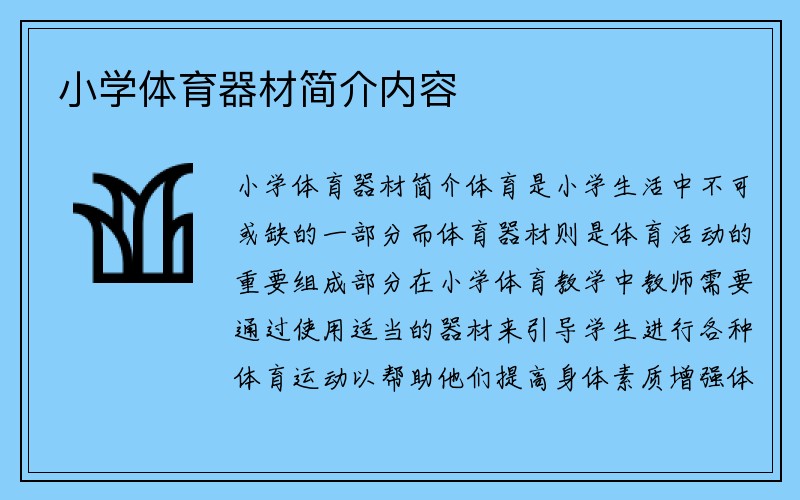 小学体育器材简介内容